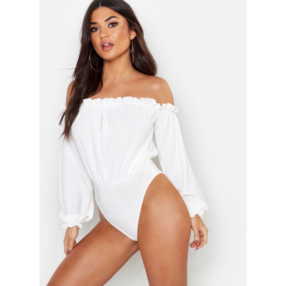 Off The Shoulder Woven Bodysuit